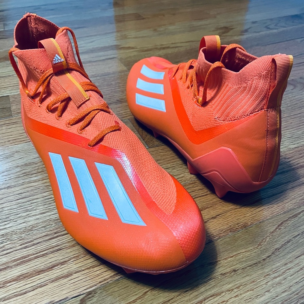 NEW adidas Adizero Primeknit Football Cleats Orange Size 13.5 RARE GY5382